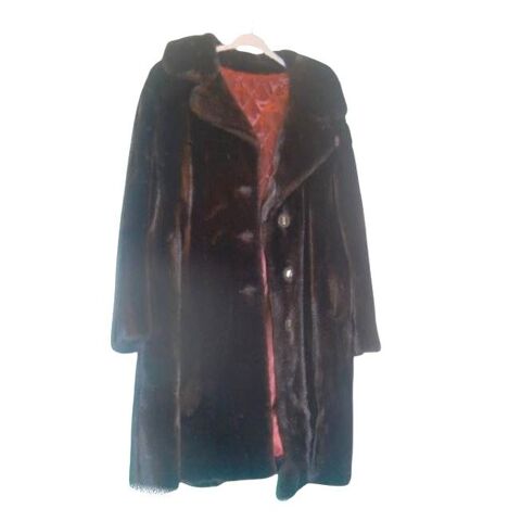 Manteau femme - Fausse fourrure noire taille 46 / 48  �Tr�s 49.9 Rixheim (68)