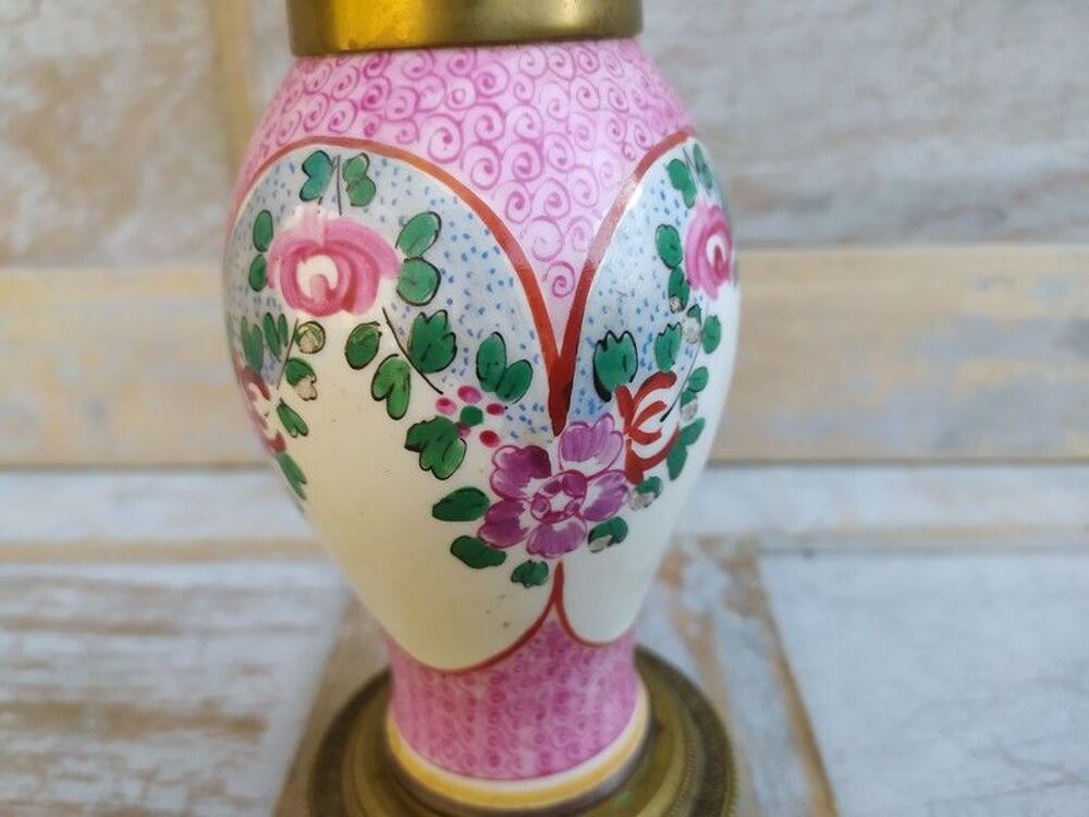 Pied Lampe Porcelaine Style Chine Compagnie des Indes Samson Décoration