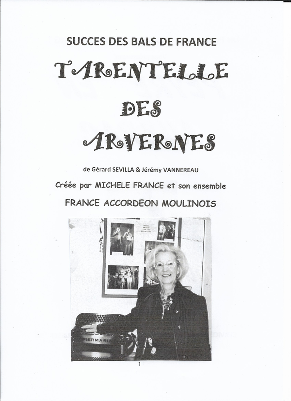 ACCORDEON: TARENTELLE DES ARVERNES Instruments de musique