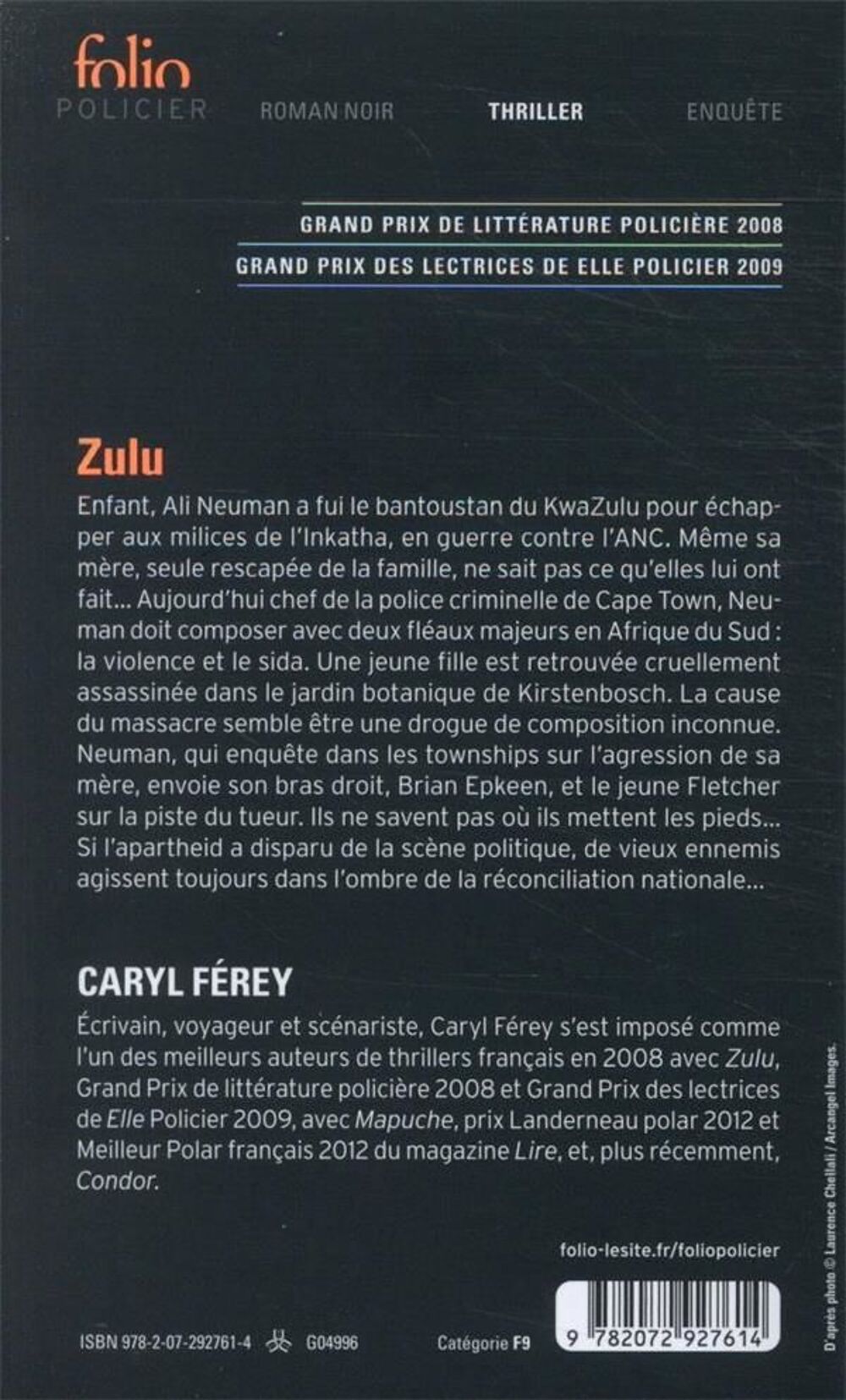 Zulu - Caryl Ferey Livres et BD