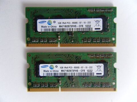 LOT 2 x MMOIRE RAM 1GB PC3 8500S SAMSUNG 10 La Celle-sur-Morin (77)
