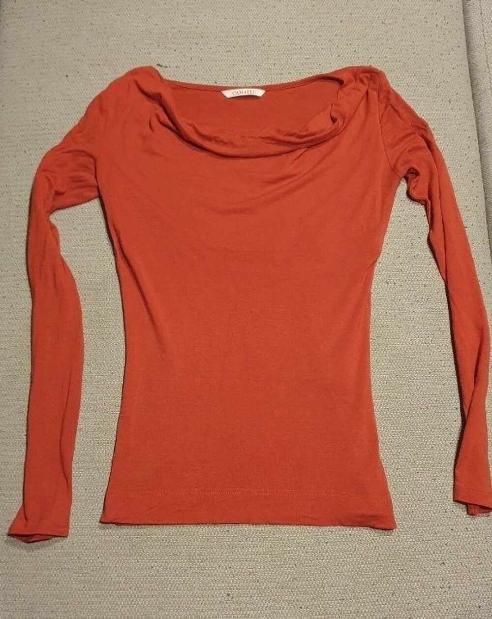 haut &agrave; manches longues orange Cama&iuml;eu S Vêtements
