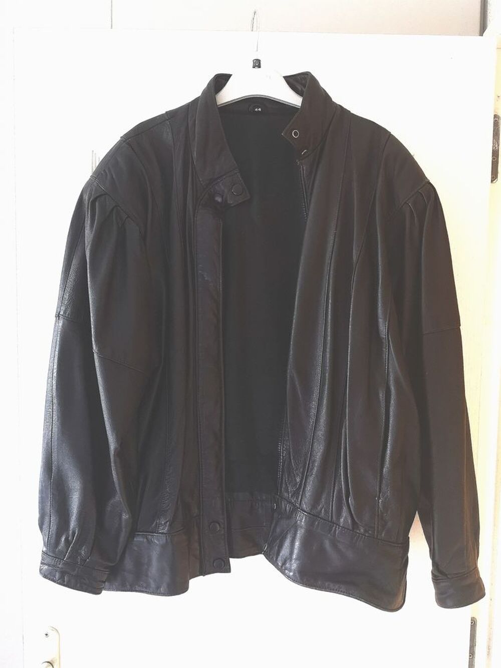 Blouson femme cuir noir Vêtements