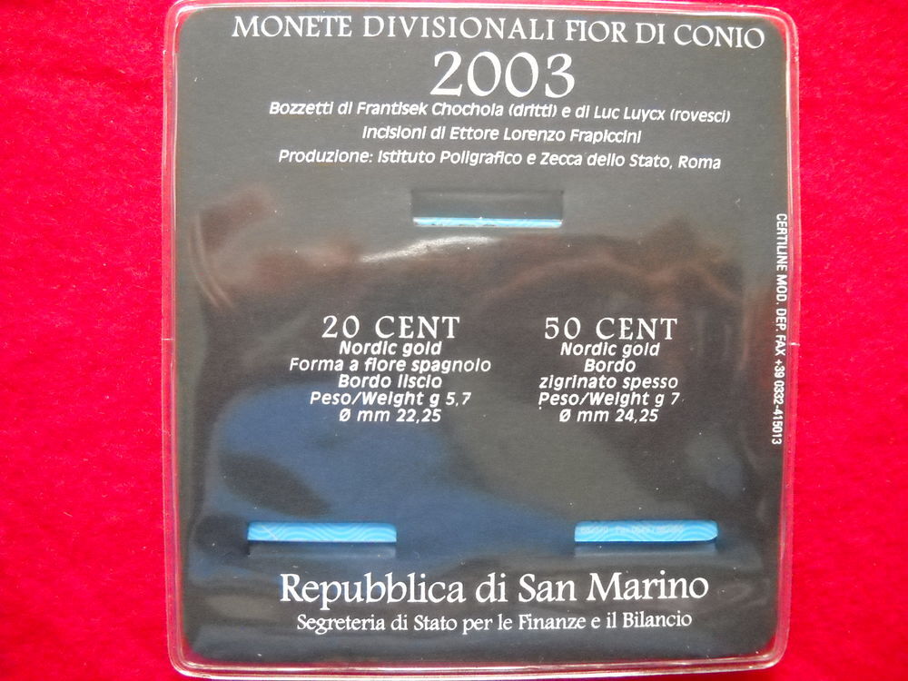 Monnaie - pi&egrave;ces euros - SAN MARINO / 2003
17 € 