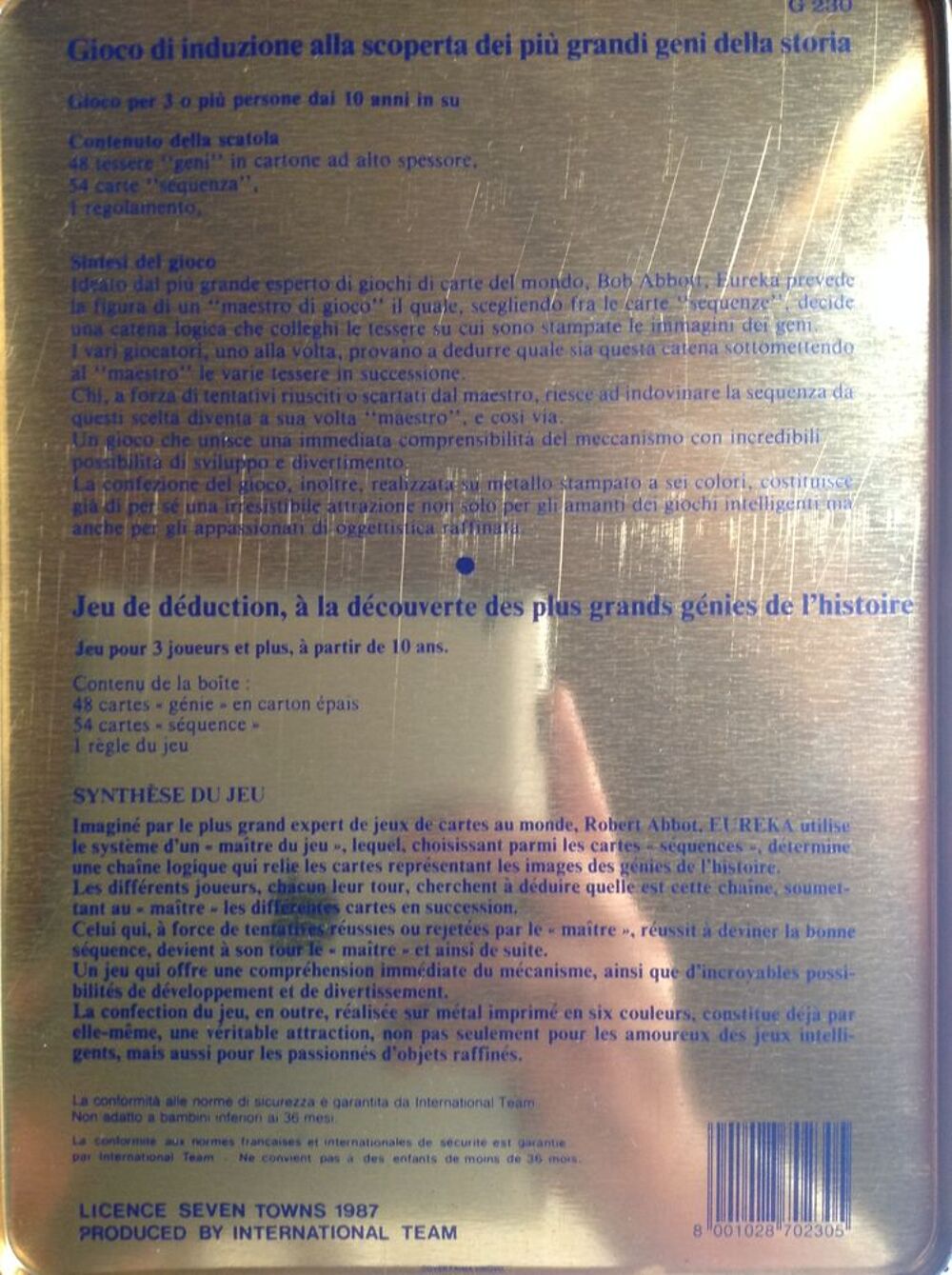 EUREKA JEU DE CARTES DE ROBERT ABBOTT Envoi Possible
Jeux / jouets