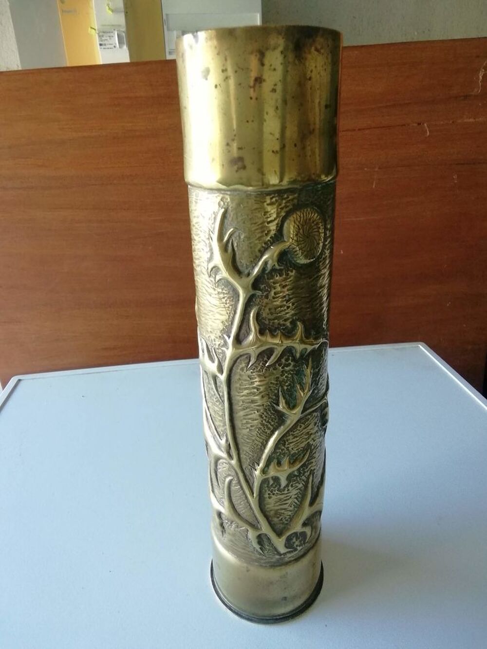DOUILLE OBUS EN CUIVRE GRAVEE Décoration