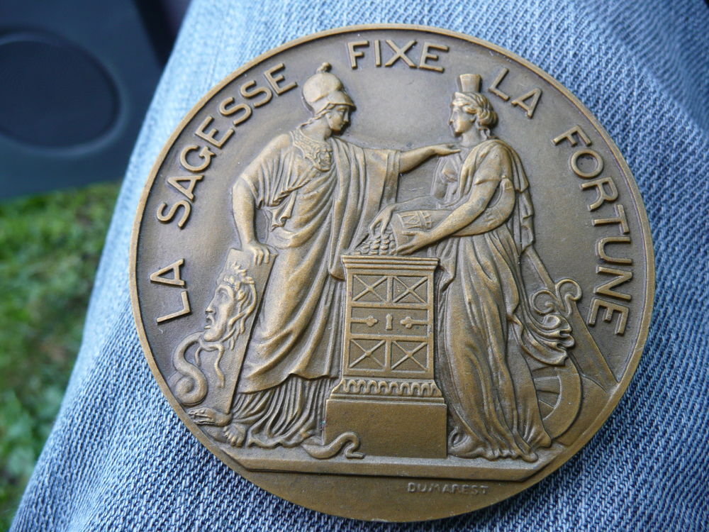 M&eacute;daille Banque de France en bronze "La Sagesse" 