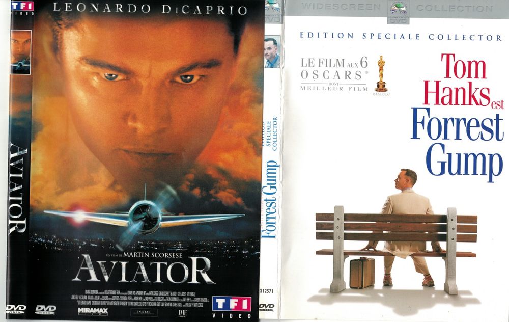 AVIATOR. Forrest Gump DVD et blu-ray