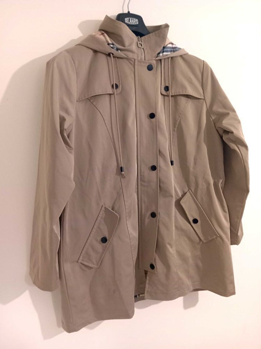 &eth;ŸOE&iquest; Veste Coupe Vent Imperm&eacute;able avec capuche Taille L Saphirose Vêtements
