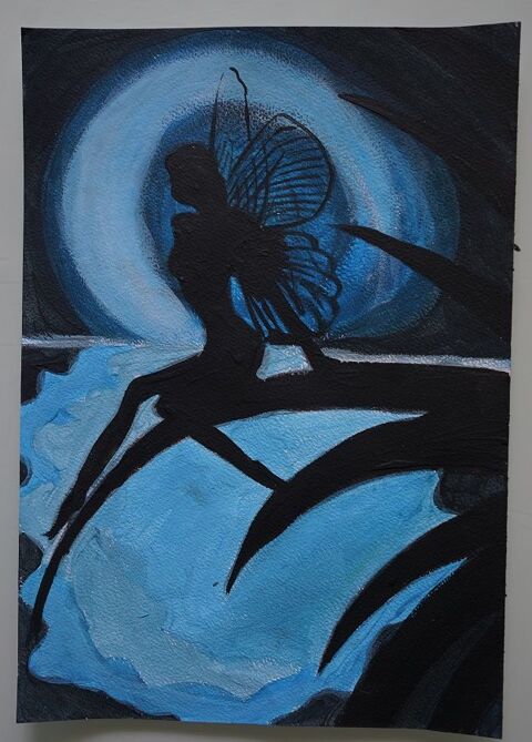 peinture - fée - 4 - sur papier aquarelle format A4 - 300 g 4 Fougères (35)