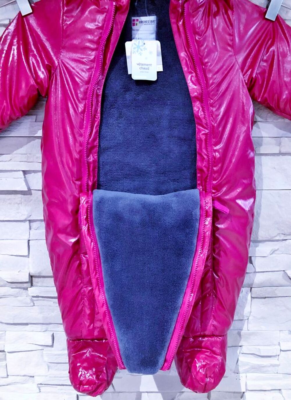 ORCHESTRA - COMBINAISON FROID ROSE M&Eacute;TALLIS&Eacute; MOTIF OISEAUX Vêtements enfants