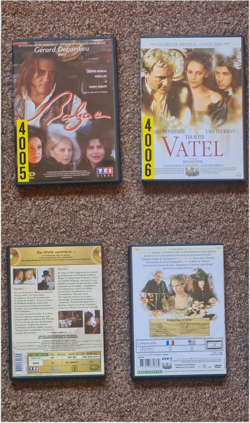 2 DVD avec G&eacute;rard DEPARDIEU Photos/Video/TV