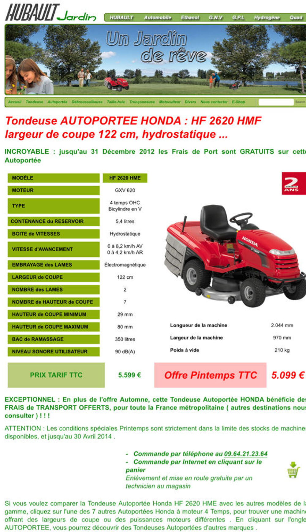Tracteur tondeuse Jardin