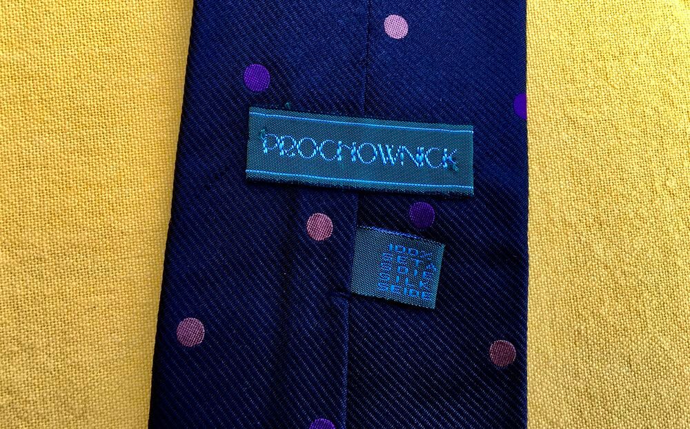 Cravate PROCHOWNICK authentique neuve,noire &agrave; pois,100% soie Vêtements