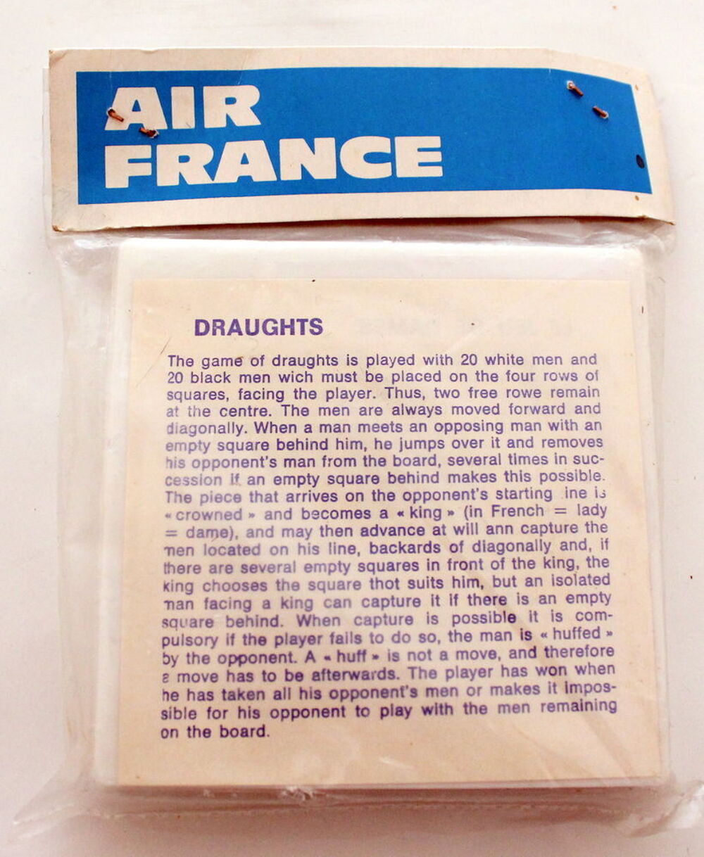 Jeu de dames AIR FRANCE vintage
neuf 