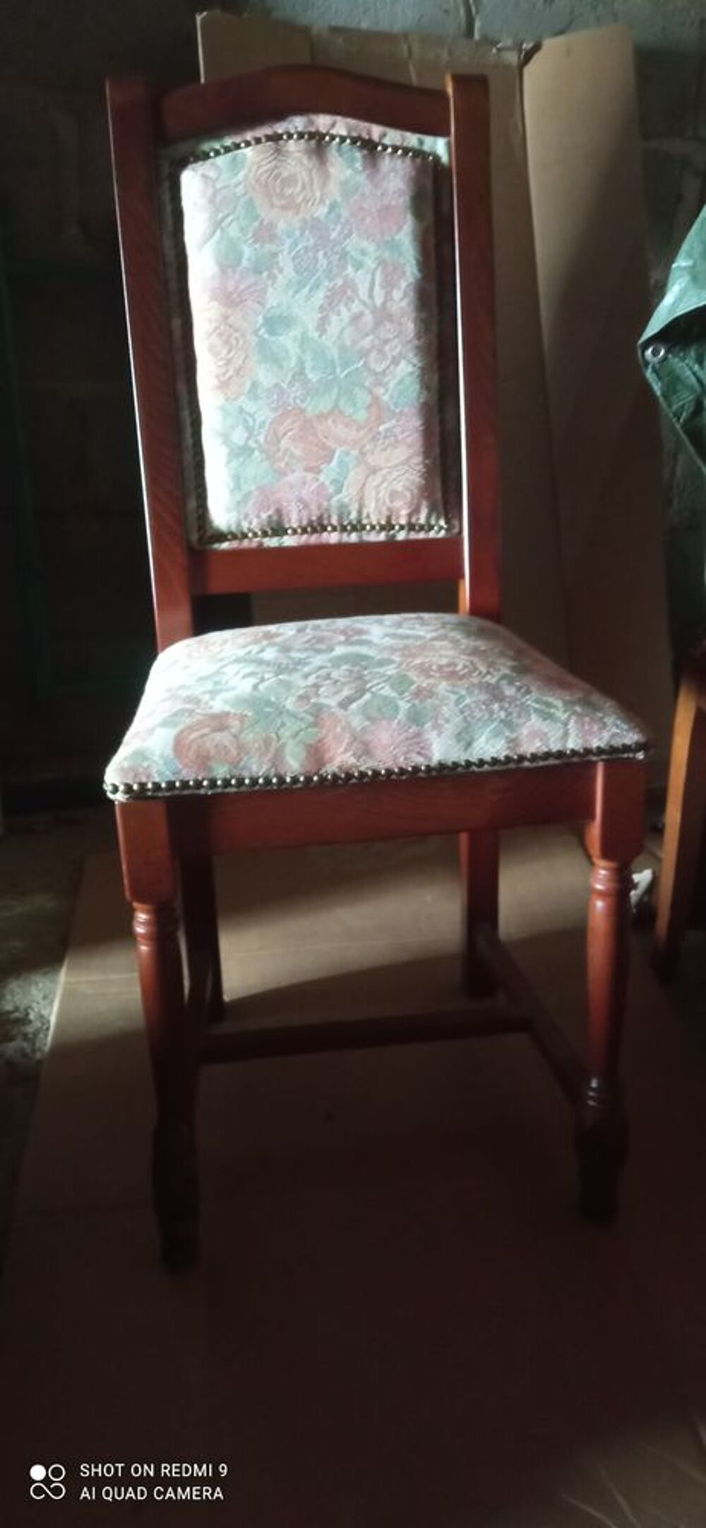Lot de deux chaises assise et dossier en tapisserie Meubles