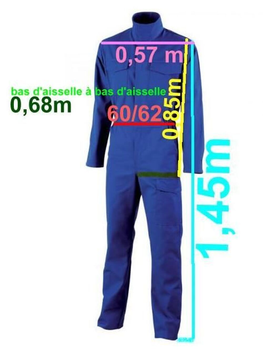bleu de travail int&eacute;gral (cotte, "4 pattes") taille XXL (T6 Bricolage