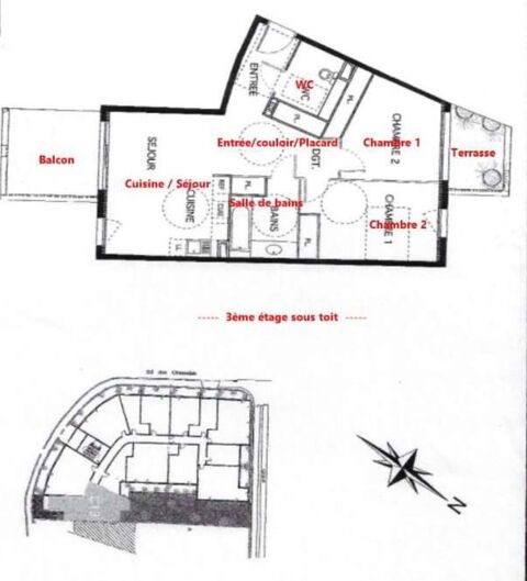  Appartement � louer 3 pi�ces 66 m� Villeneuve-l�s-maguelone