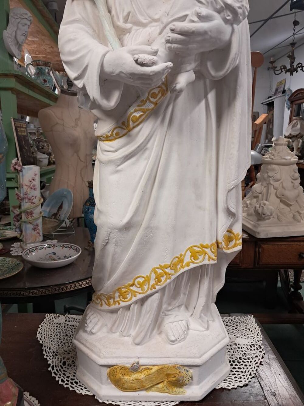 Statue St Joseph et l'enfant, fin XIX&egrave;me Décoration