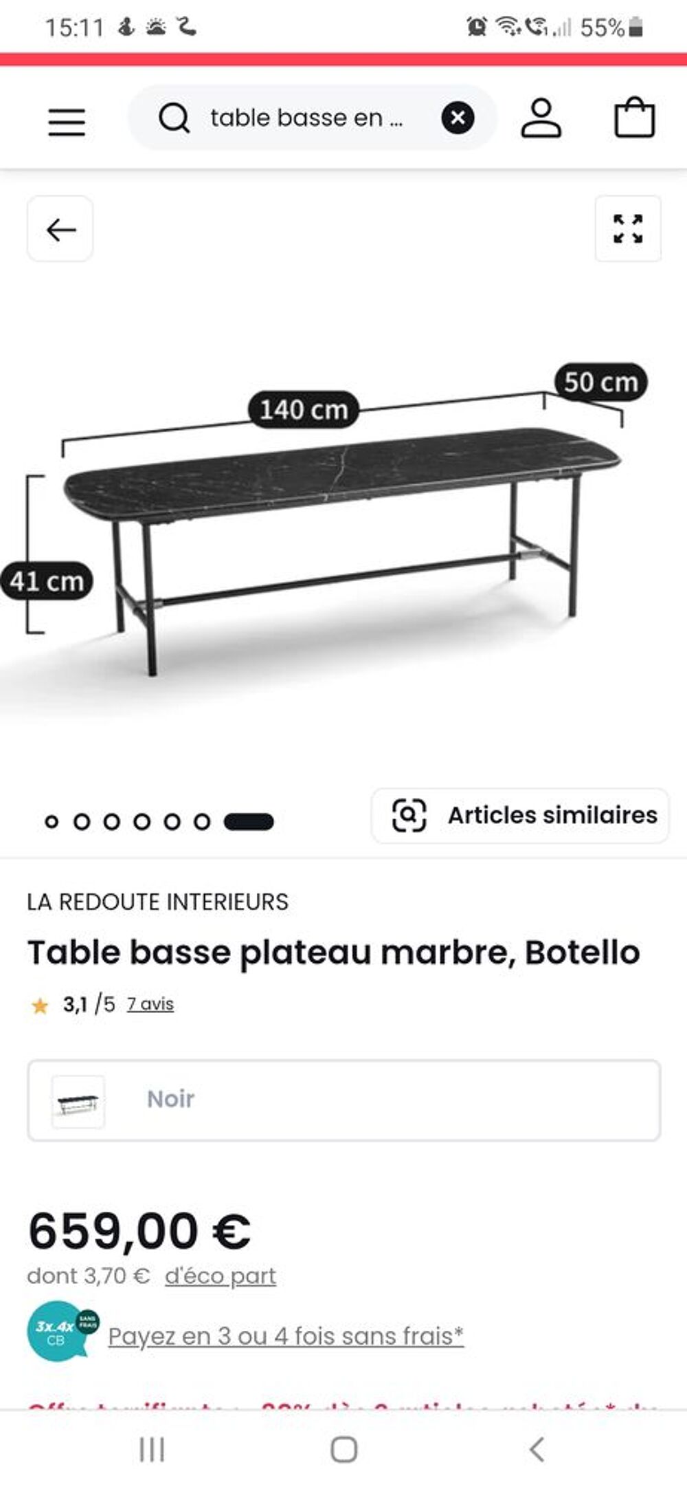 table basse , plateau marbre. Meubles