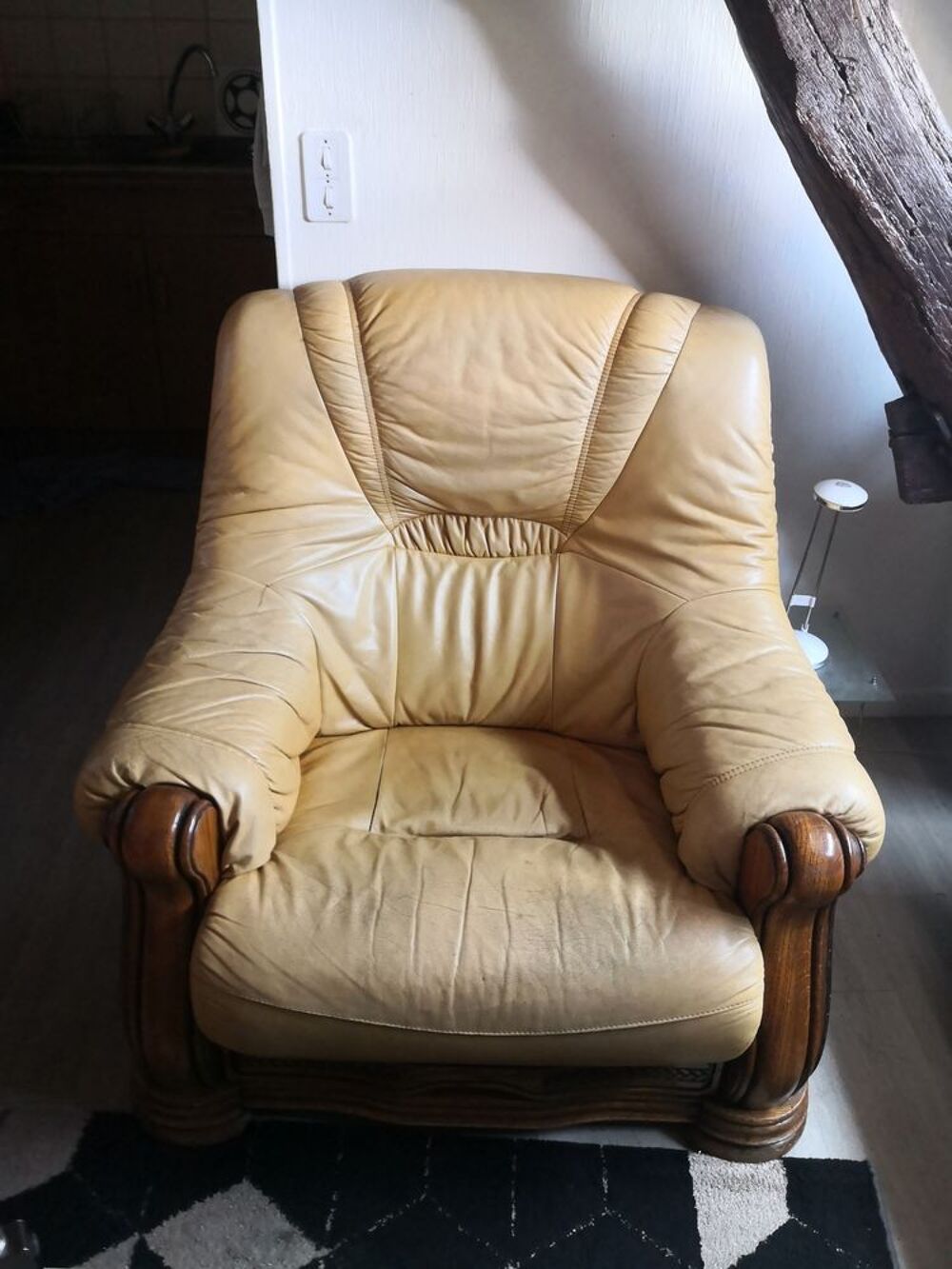 2 Fauteuils en cuir avec tiroir Meubles