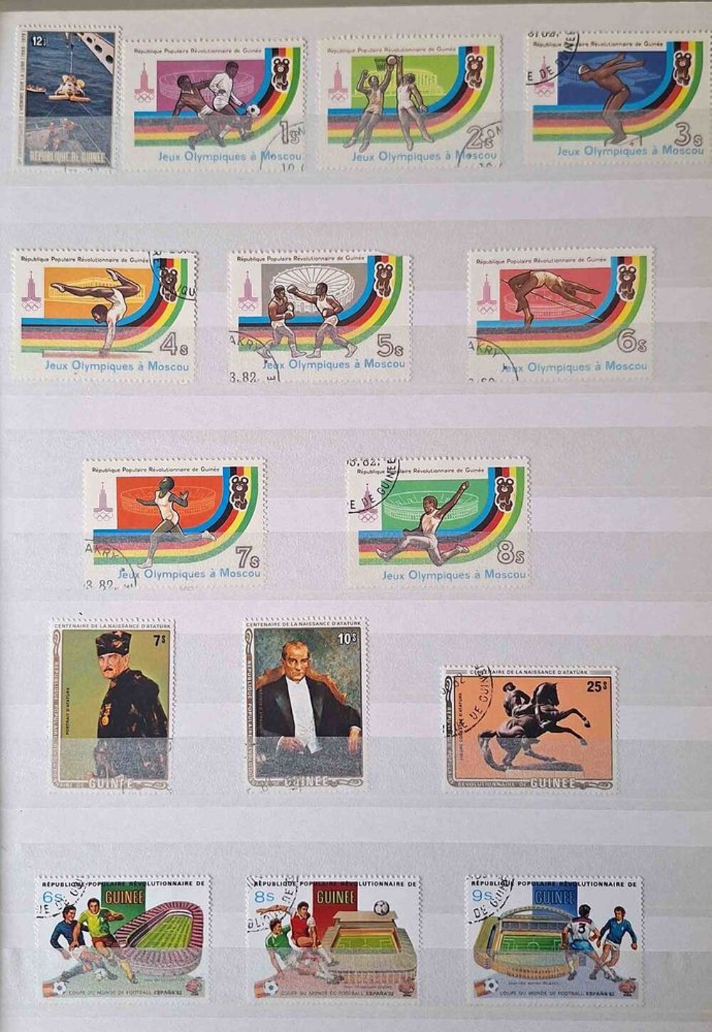 S&eacute;rie de timbres de collection de Guin&eacute;e 