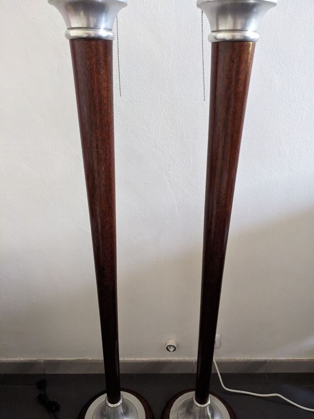 Paire de 2 GRANDS LAMPADAIRES MAZDA EPOQUE 1930 LAMPE art d&eacute; Décoration