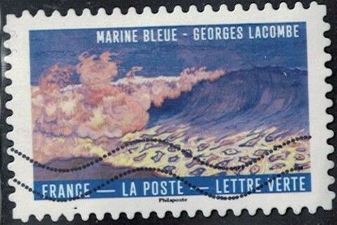 France 2026 Oblitéré Used Le Bleu dans l'Art Marine bleue Ge 0.4 Chesny (57)