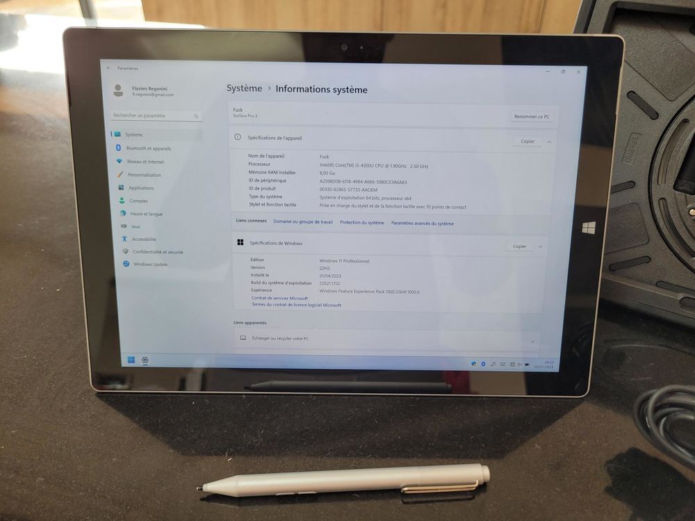 Microsoft SURFACE PRO 3 ram:8gb ssd:256gb Matériel informatique