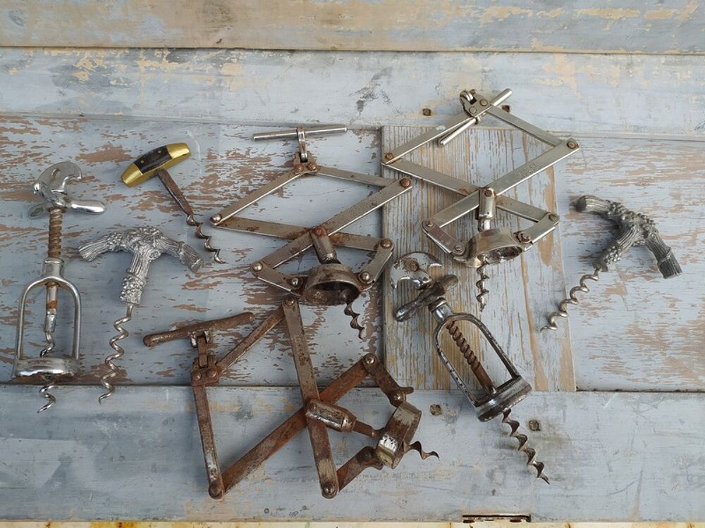 Lot Huit Tire Bouchon Anciens Vin Vigne Oenologie 
