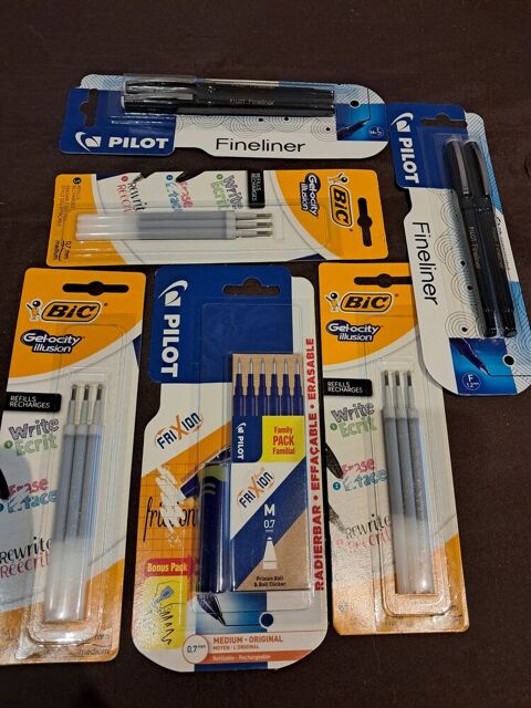 4 pilot fineliner neuf, 6 recharges pilot frixion effaçable  Saint-Menges (08)