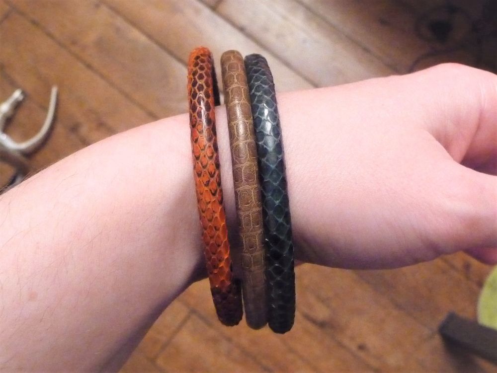 Bracelet en L&eacute;zard Vert Fonc&eacute;- Neuf Bijoux et montres