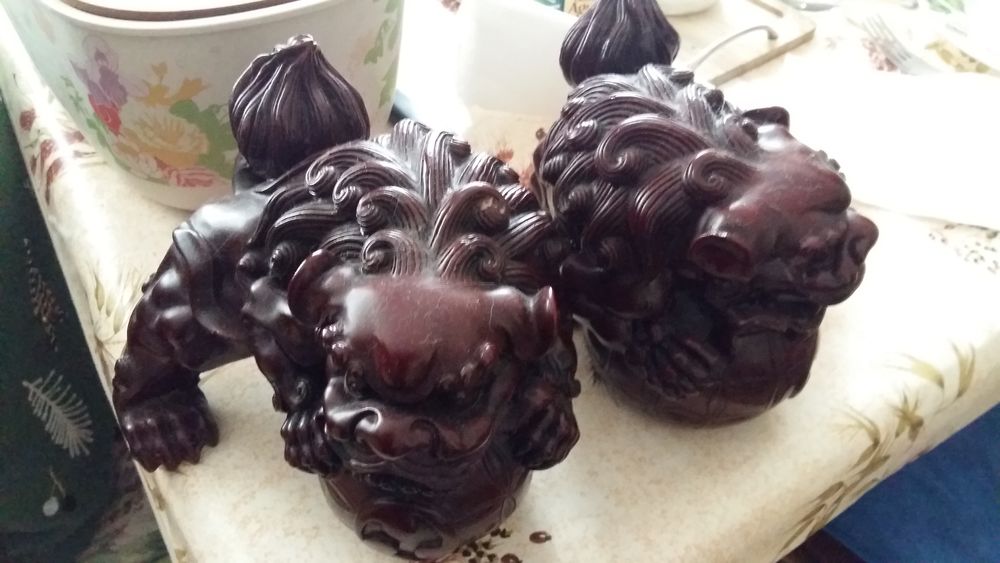 2 LIONS CHINOIS FO Décoration