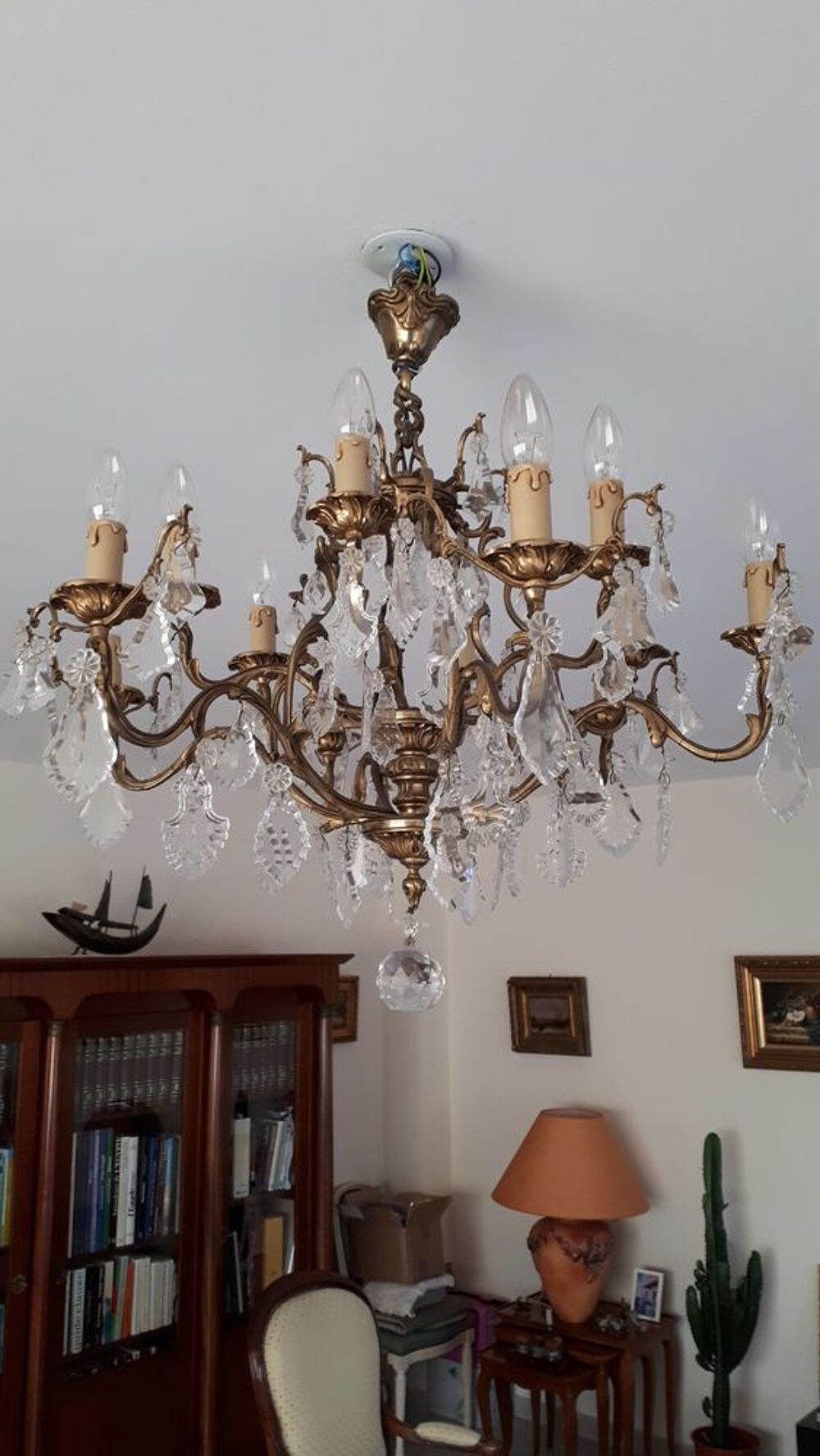 Suspension 12 lampes en bronze Décoration