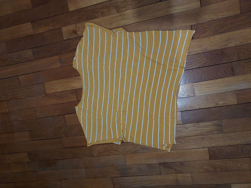 T-shirt d'&eacute;t&eacute; &agrave; rayure jaune/blanc Vêtements