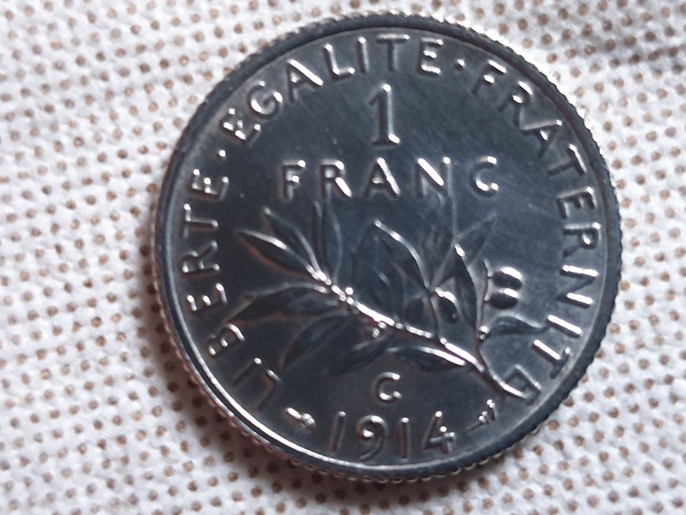 Pi&egrave;ce de 1 franc 1914 c Argent Castelsarrasin 