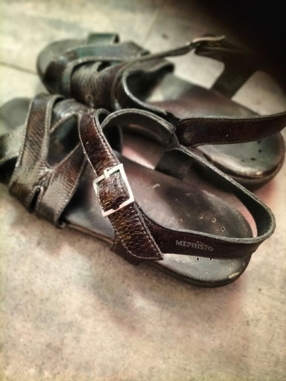 Sandales cuir verni Mephisto pointure 36 tr&egrave;s bon &eacute;tat Chaussures