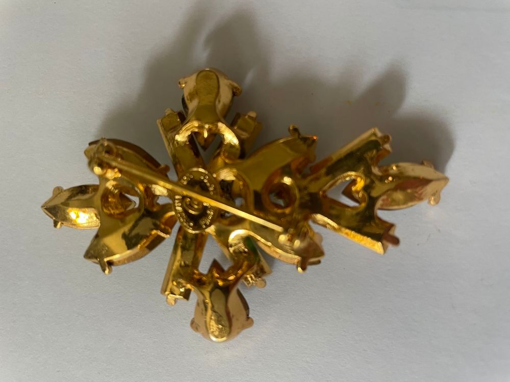 Broche Croix strass vert Crystal Christian LACROIX Bijoux et montres