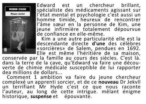 2 titres de Robin COOK 2 Pontoise (95)