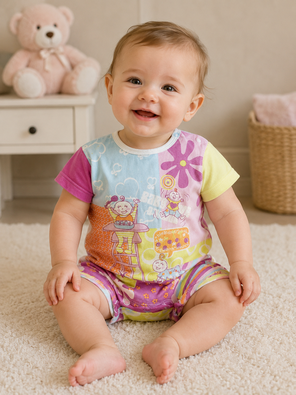 Body combinaison fille b&eacute;b&eacute; vertbaudet 6 mois multicolore TB Vêtements enfants