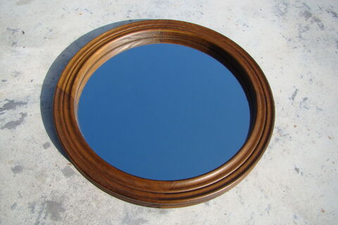 Miroir rond en bois vintage - annes 1980 50 Gargenville (78)