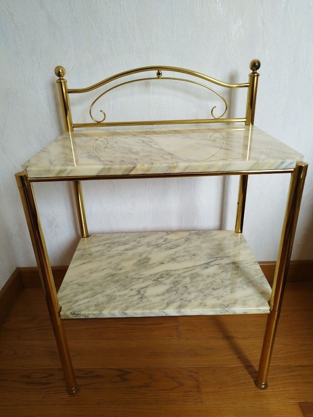 TABLE DE CHEVET LAITON ET MARBRE Meubles