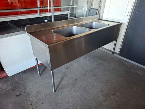 Plonge evier inox 200 x 70 x h 90 cm.bac 60 x 50 cm 350 42000 Saint-Étienne