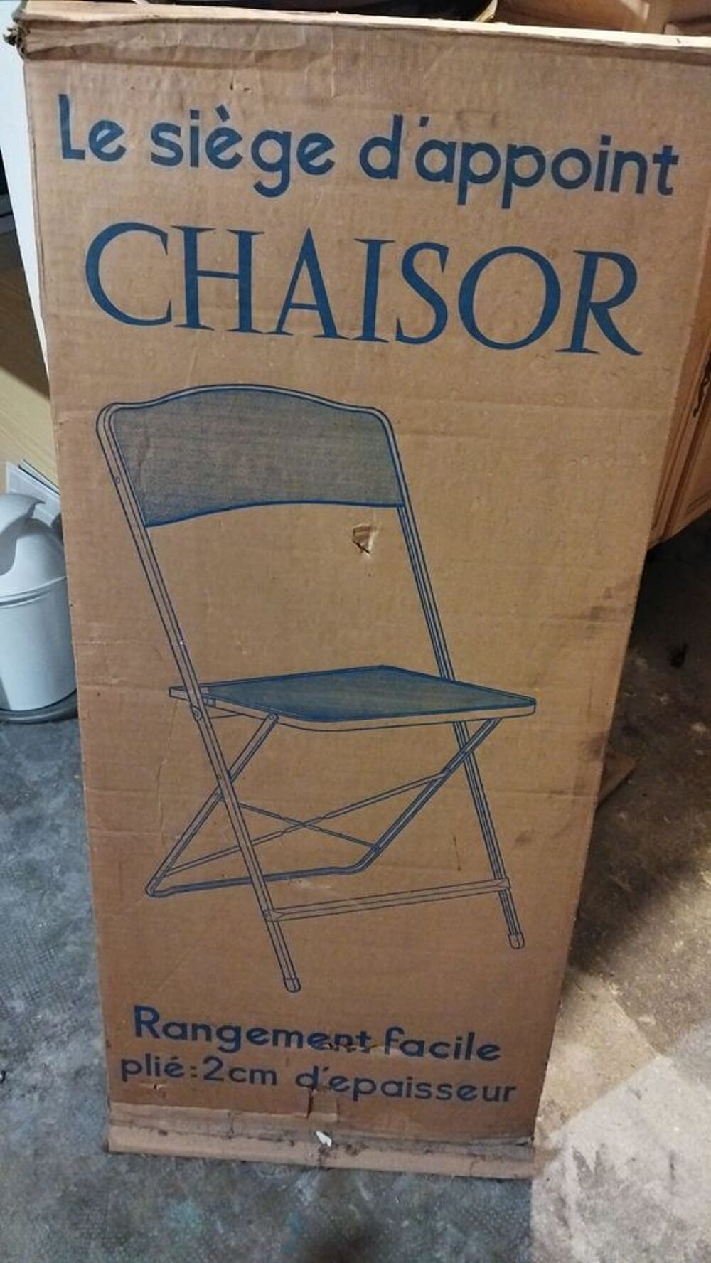 Chaises pliantes vintage- velour (Neuves-Emballage d'origine Meubles