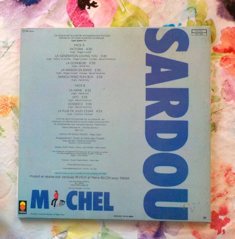 VYNIL 33T MICHEL SARDOU Album VICTORIA 1980 CD et vinyles