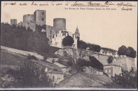 Timbres-CPA-carte postale- Chatillon d' Azergues (69) - Ruin 3 Lyon 5 (69)