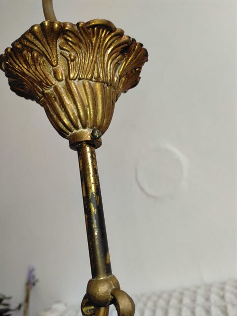 lustre a pampilles cuivre 8 Amiens (80)