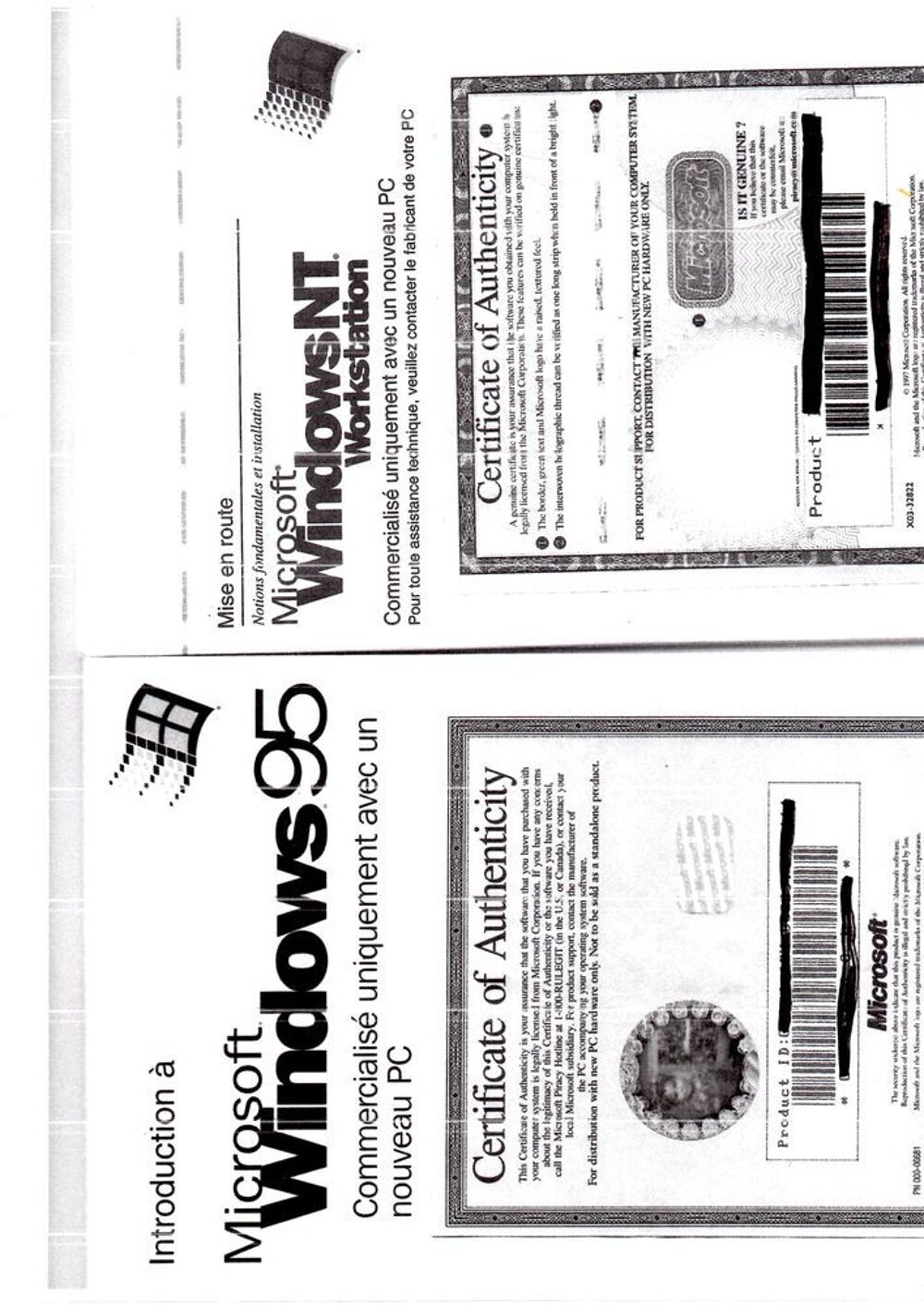 licence logiciel Windows NT Workstation Ann&eacute;e 1997 Matériel informatique