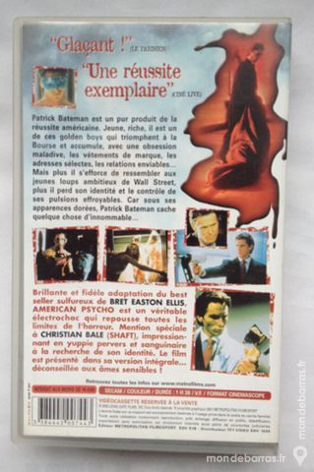 cassette vid&eacute;o Americanpsycho DVD et blu-ray