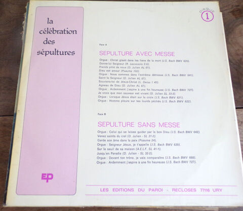 La clbration des spultures disque 1 vinyle 33 tours 5 Laval (53)